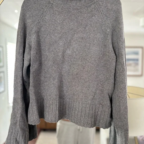 Cozy Grey Turtleneck Women's Sweater - Picture 2 of 3